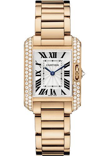 Cartier Tank Anglaise Watch - Small Pink Gold Diamond Case - WT100002 - Luxury Time NYC