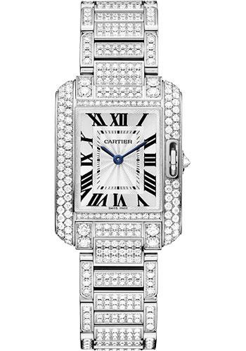 Cartier Tank Anglaise Watch - Small White Gold Diamond Case - Diamond Bracelet - HPI00559 - Luxury Time NYC