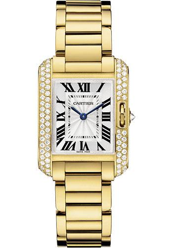 Cartier Tank Anglaise Watch - Small Yellow Gold Diamond Case - WT100005 - Luxury Time NYC