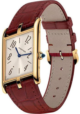 Cartier Tank Louis Cartier Watch - 30 mm Pink Gold Case - Pink Gold Case Bezel - Black Dial - Brown Alligator Strap - WHTA0002