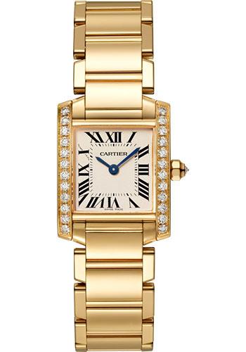 Cartier Tank Francaise Ladies Watch Small Quartz Yellow Gold Silver Dial  Bracelet WGTA0031 - BRAND NEW