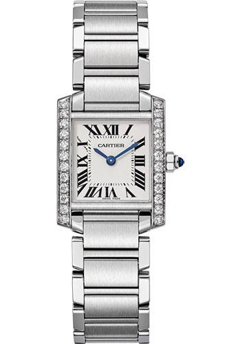 Cartier Tank Francaise Watch - 25.20 mm Steel Diamond Case - W4TA0008 - Luxury Time NYC