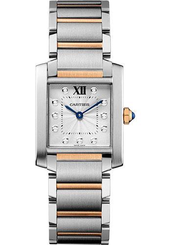 Cartier Tank Francaise Watch - 30.4 mm Pink Gold Case - Diamond Dial - Steel Bracelet - WE110005 - Luxury Time NYC