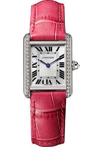 Cartier Tank Louis Cartier Watch - 29.55 mm White Gold Case - Pink Fuschia Alligator Strap - WJTA0011 - Luxury Time NYC