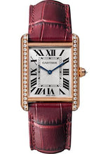 Load image into Gallery viewer, Cartier Tank Louis Cartier Watch - 33.7 mm Pink Gold Diamond Case - Burgundy Alligator Strap - WJTA0014 - Luxury Time NYC