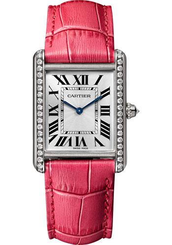 Cartier Tank Louis Cartier Watch - 33.7 mm White Gold Case - Pink Fuschia Alligator Strap - WJTA0015 - Luxury Time NYC