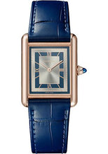 Load image into Gallery viewer, Cartier Tank Louis Cartier Watch - 33.7 mm x 25.5 mm Rose Gold Case - Silvery Blue Dial - Navy Blue Alligator Strap - WGTA0058 - Luxury Time NYC