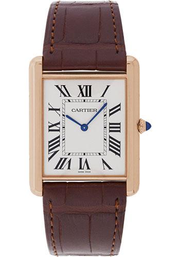 Cartier Tank Louis Cartier Watch - Extra large Pink Gold Case - Brown Alligator Strap - W1560017 - Luxury Time NYC