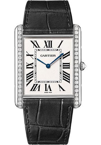 Cartier Tank Louis Cartier Watch - Extra large White Gold Diamond Case - Black Alligator Strap - WT200006 - Luxury Time NYC