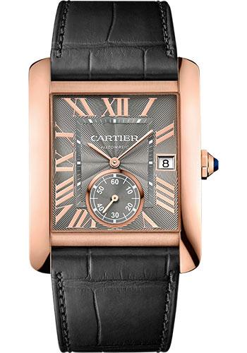 Cartier Tank MC Watch - 34.3 mm Pink Gold Case - Gray Dial - Dark Gray Alligator Strap - WGTA0014 - Luxury Time NYC