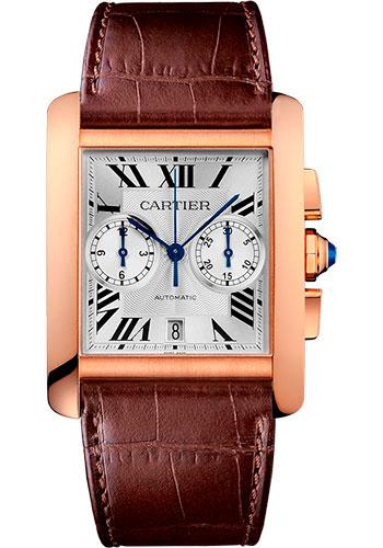 Cartier Tank MC Watch - 34.3 mm Pink Gold Case - Silver Dial - Dark Brown Alligator Strap - W5330005 - Luxury Time NYC
