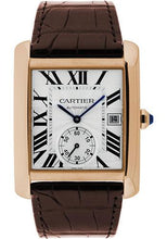 Load image into Gallery viewer, Cartier Tank MC Watch - 34.3 mm Pink Gold Case - Silvered Dial - Dark Brown Alligator Strap - W5330001 - Luxury Time NYC