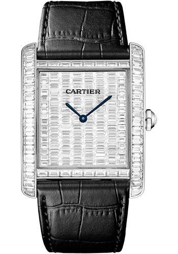 Cartier Tank MC Watch - 34.3 mm White Gold Diamond Case - White Gold Diamond Dial - Black Alligator Strap - HPI00623 - Luxury Time NYC