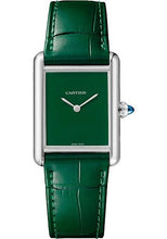 Load image into Gallery viewer, Cartier Tank Must Watch - 33.7 mm x 25.5 mm Steel Case - Green Dial - Green Alligator Strap - WSTA0056 - Luxury Time NYC