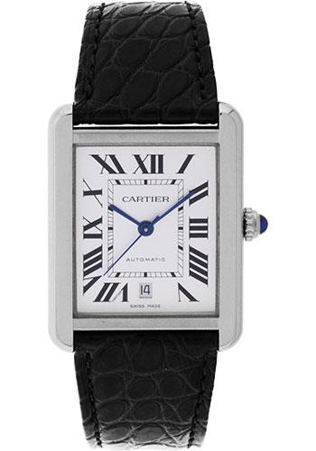 Cartier Tank Solo Extra Large Model Watch - 31 x 40.85 mm Steel Case - Black Alligator Strap - W5200027 - Luxury Time NYC