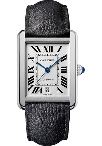 Cartier Tank Solo Watch - 31 mm Steel Case - Black Grained Calfskin Strap - WSTA0029 - Luxury Time NYC