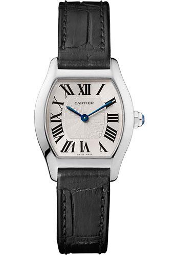 Cartier Tortue Watch - 30 mm White Gold Case - Black Alligator Strap - W1556361 - Luxury Time NYC