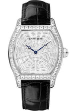 Load image into Gallery viewer, Cartier Tortue Watch - 38 mm White Gold Diamond Case - Diamond Dial - Black Alligator Strap - HPI00502 - Luxury Time NYC