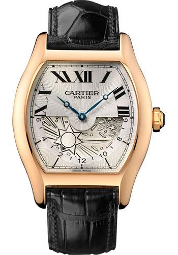 Cartier Tortue Xl Watch - Pink Gold Case - Silvered Dial - Hand-Sewn Full-Grain Alligator Strap - W1553551 - Luxury Time NYC