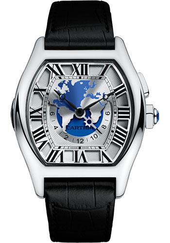 Cartier Tortue XXL Multiple Time Zones Watch - 51 mm White Gold Case - Black Alligator Strap - W1580050 - Luxury Time NYC