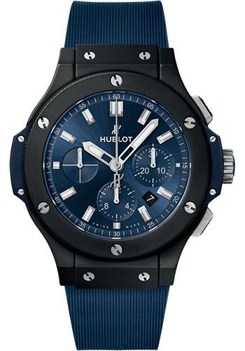 Hublot Big Bang Ceramic Blue Watch - 44 mm - Blue Dial - Dark Blue Lined Rubber Strap-301.CI.7170.RX - Luxury Time NYC