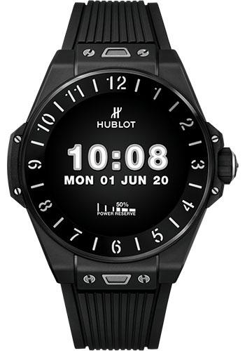 Hublot Big Bang e Black Ceramic Watch - 42 mm - Digital Hublot Watchfaces Dial - Black Rubber Strap-440.CI.1100.RX - Luxury Time NYC
