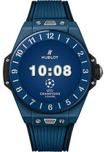 Load image into Gallery viewer, Hublot Big Bang e UEFA Champions League‚Ñ¢ Watch - 42 mm - Digital Hublot Dial - Black and Blue Rubber Strap Limited Edition of 500-440.EX.1100.RX.UCL20 - Luxury Time NYC