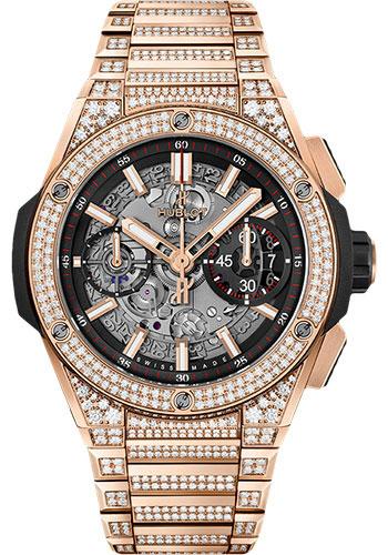 Hublot Big Bang Integral King Gold Pave Watch - 42 mm - Black Skeleton Dial-451.OX.1180.OX.3704 - Luxury Time NYC