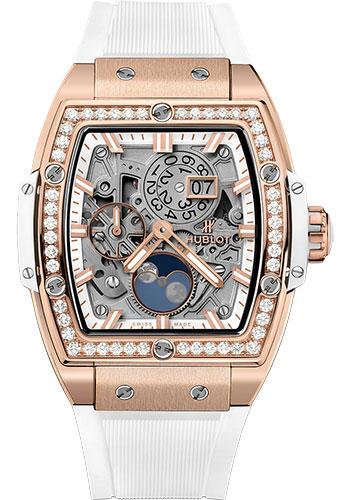 Hublot Big Bang Moonphase King Gold White Diamonds Watch-647.OE.2080.RW.1204 - Luxury Time NYC