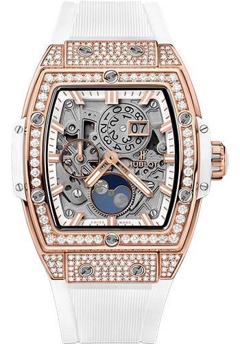 Hublot Big Bang Moonphase King Gold White Pave Watch-647.OE.2080.RW.1604 - Luxury Time NYC