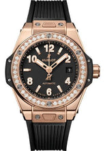 Load image into Gallery viewer, Hublot Big Bang One Click King Gold Diamonds Watch - 33 mm - Black Dial - Black Rubber Strap-485.OX.1180.RX.1204 - Luxury Time NYC