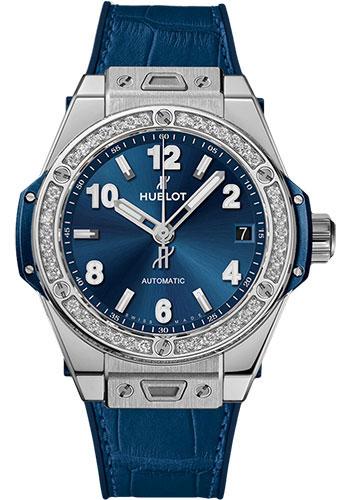 Hublot Big Bang One Click Steel Blue Diamonds Watch - 39 mm - Blue Dial-465.SX.7170.LR.1204 - Luxury Time NYC