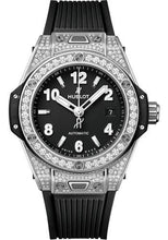 Load image into Gallery viewer, Hublot Big Bang One Click Steel Pave Watch - 33 mm - Black Dial - Black Rubber Strap-485.SX.1170.RX.1604 - Luxury Time NYC