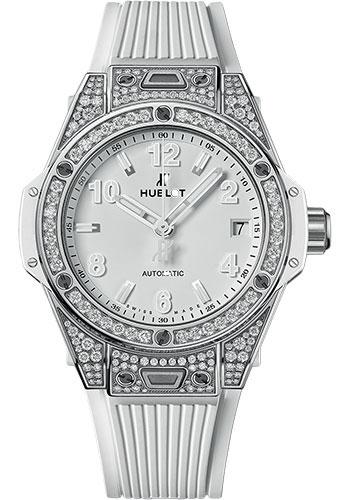 Hublot Big Bang One Click Steel White Pave Watch - 39 mm - White Dial-465.SE.2010.RW.1604 - Luxury Time NYC