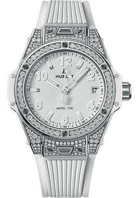 Hublot Big Bang One Click Steel White Pave Watch - 39 mm - White Dial-465.SE.2010.RW.1604 - Luxury Time NYC