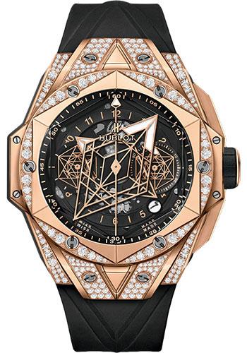 Hublot Big Bang Sang Bleu II King Gold Pave Watch - 45 mm - Black Dial-418.OX.1108.RX.1604.MXM20 - Luxury Time NYC