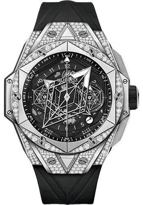Hublot Big Bang Sang Bleu II Titanium Pave Watch - 45 mm - Black Dial-418.NX.1107.RX.1604.MXM20 - Luxury Time NYC