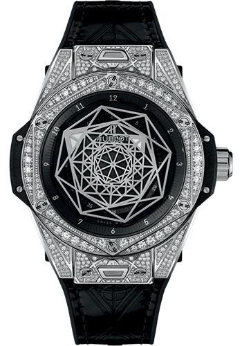 Hublot Big Bang Sang Bleu Steel Pave Watch-465.SS.1117.VR.1704.MXM18 - Luxury Time NYC