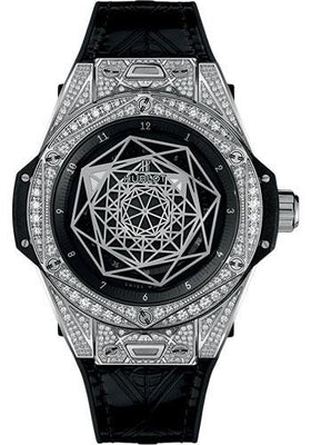 Hublot Big Bang Sang Bleu Steel Pave Watch-465.SS.1117.VR.1704.MXM18 - Luxury Time NYC