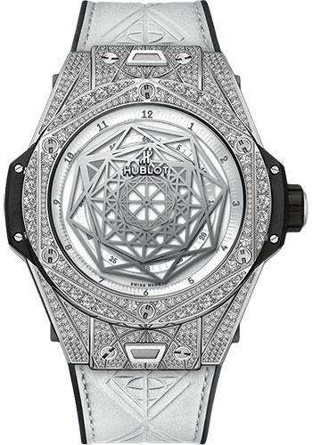 Hublot Big Bang Sang Bleu Titanium White Pave Watch-415.NX.2027.VR.1704.MXM18 - Luxury Time NYC