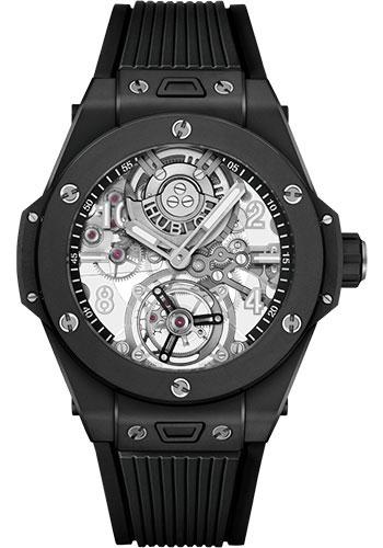 Hublot Big Bang Tourbillon Automatic Black Magic Watch - 45 mm - Sapphire Dial - Black Rubber Strap-419.CI.0170.RX - Luxury Time NYC