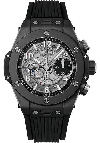 Hublot Big Bang Unico Black Magic Watch - 42 mm - Black Skeleton Dial - Black Structured Rubber Strap-441.CI.1171.RX - Luxury Time NYC
