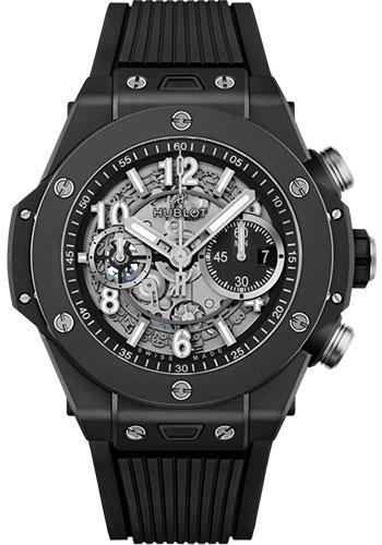 Hublot Big Bang Unico Black Magic Watch - 44 mm - Black Skeleton Dial - Black Rubber Strap-421.CI.1170.RX - Luxury Time NYC