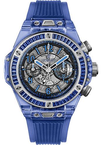 Hublot Big Bang Unico Blue Sapphire Baguettes Watch-411.JL.4809.RT.1901 - Luxury Time NYC