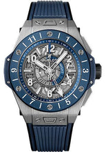 Load image into Gallery viewer, Hublot Big Bang Unico Gmt Titanium Blue Ceramic Watch - 45 mm - Blue And Anthracite Grey Skeleton Dial-471.NL.7112.RX - Luxury Time NYC