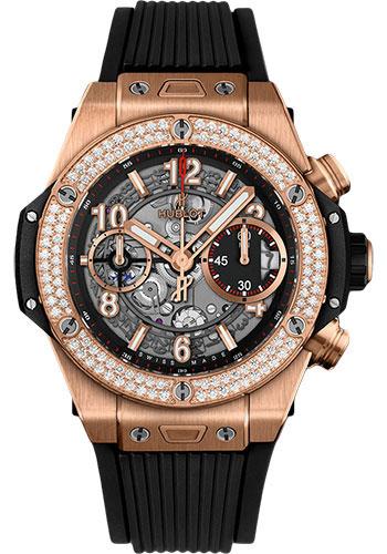 Hublot Big Bang Unico King Gold Diamonds 42mm Watch - 42 mm - Black Skeleton Dial-441.OX.1180.RX.1104 - Luxury Time NYC