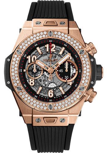 Hublot Big Bang Unico King Gold Diamonds Watch - 45 mm - Black Skeleton Dial-411.OX.1180.RX.1104 - Luxury Time NYC