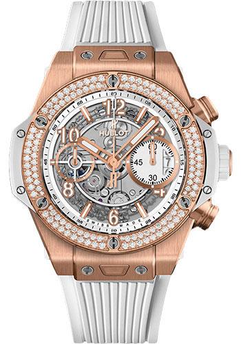 Hublot Big Bang Unico King Gold White Diamonds 42mm Watch - 42 mm - White Skeleton Dial-441.OE.2010.RW.1104 - Luxury Time NYC