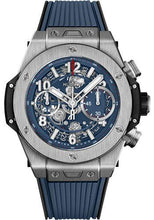 Load image into Gallery viewer, Hublot Big Bang Unico Titanium Blue Watch - 42 mm - Blue Skeleton Dial - Black and Blue Rubber Strap-441.NX.5179.RX - Luxury Time NYC