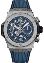 Load image into Gallery viewer, Hublot Big Bang Unico Titanium Blue Watch - 44 mm - Blue Skeleton Dial - Blue Rubber Strap-421.NX.5170.RX - Luxury Time NYC